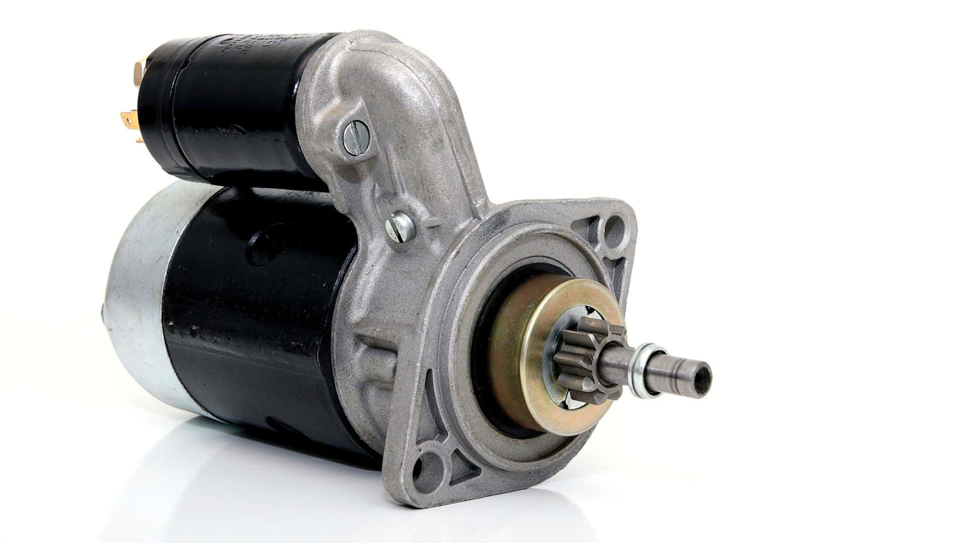 A starter motor. 起动电动机。