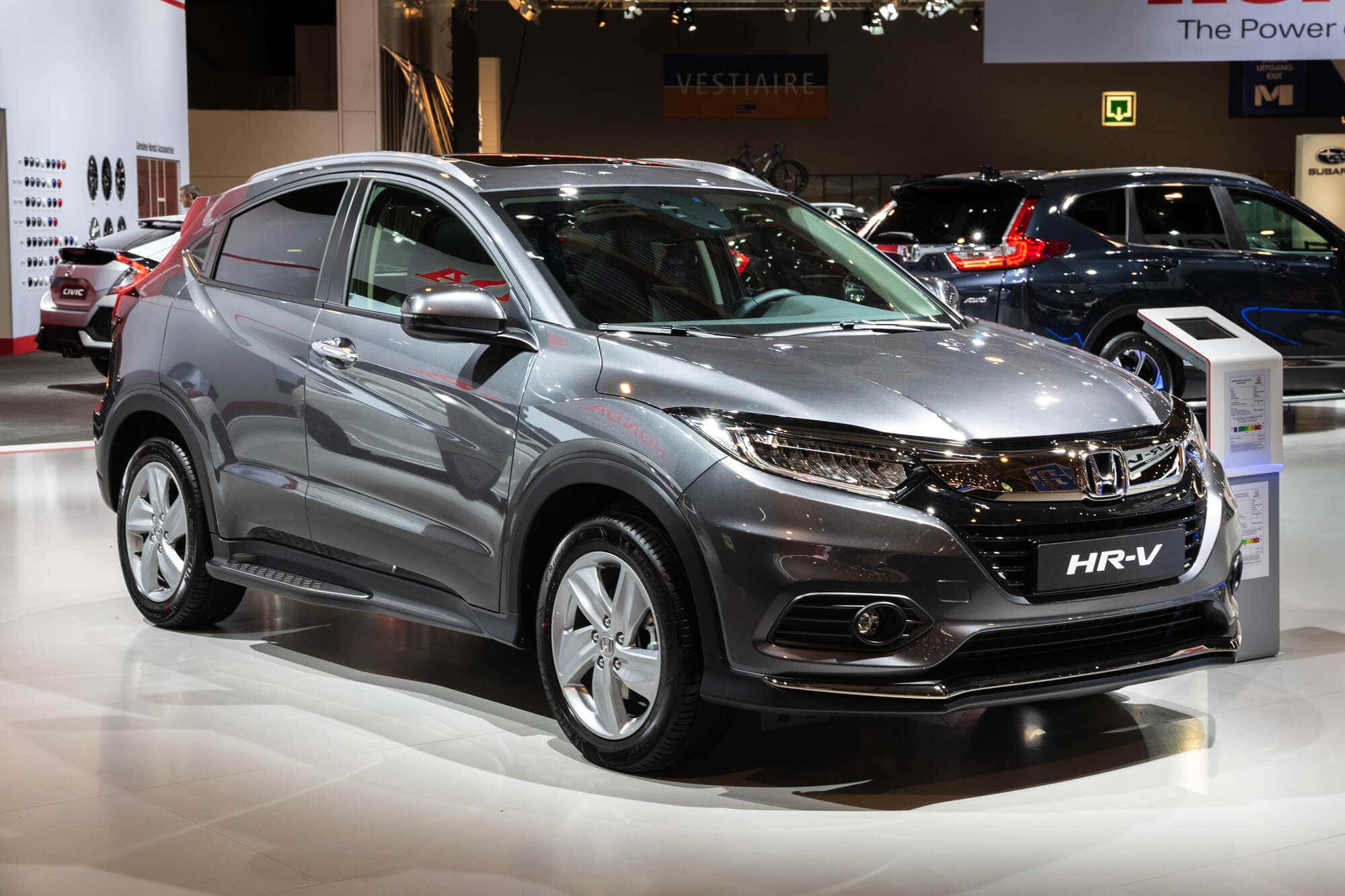 Honda HR-V grey model on a motorshow 在电机运输的本田HR-V灰色模型