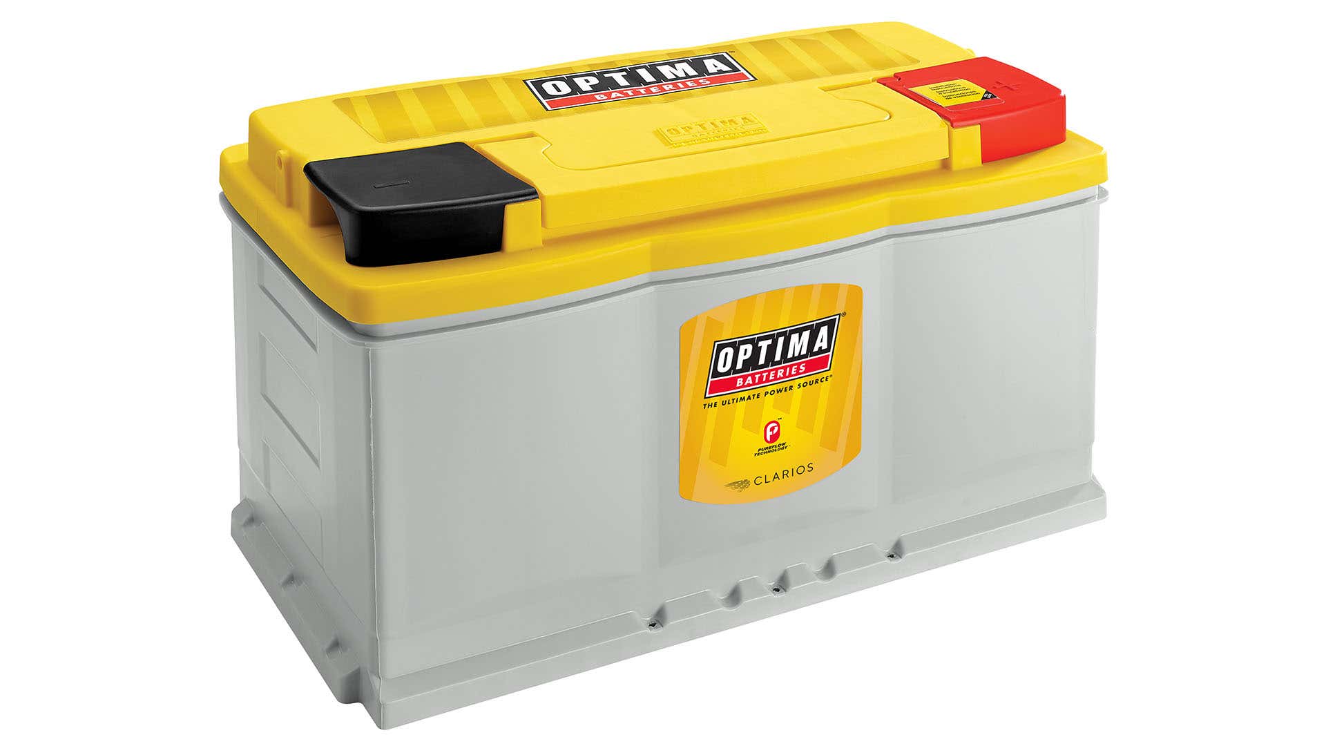 A yellow-top Optima AGM battery. 黄色顶部的Optima AGM电池。