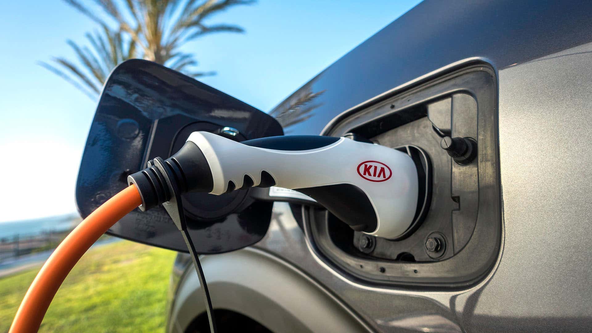 The Kia Niro's plug is located in the front driver's side panel quarter panel. Kia Niro的插头位于前驾驶员的侧面板间面板中。