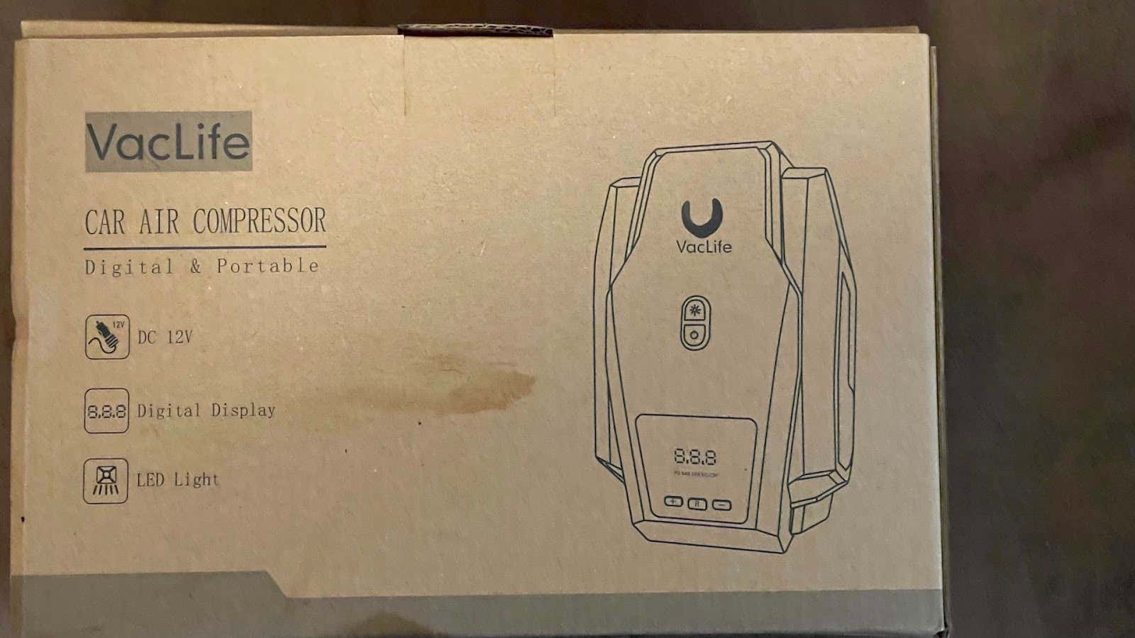 VacLife Air Compressor Tire Inflator Packaging Vaclife空压机轮胎充气件包装